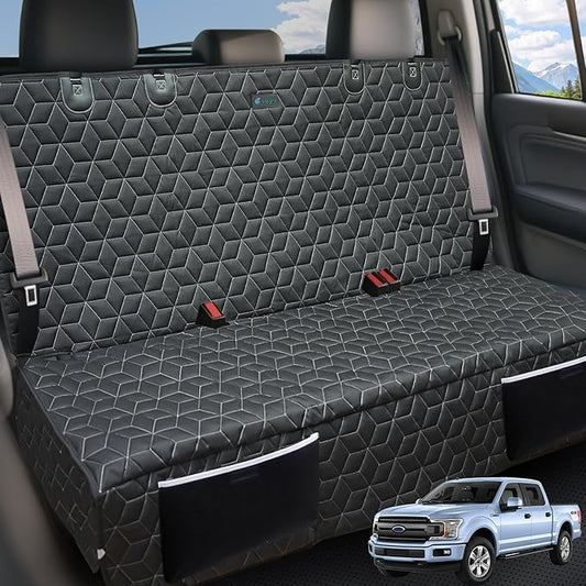 Meginc Dog Car Seat Covers for Back Seat,Waterproof Pet Bench Seat Covers for Trucks Ford f150/Ram1500/Nissan Frontier/Toyota Tacoma/GMC Canyon/Silverado Scratch Nonslip Truck Seat Cover for Dogs
