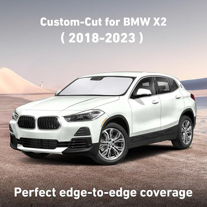EcoNour Windshield Sunshade Compatible for BMW X2 2018-2021 2022 2023, Sun Visor for Front Windshield & Window Sun Shade Cover, UV Heat Blocker & Protector, Car Accessories