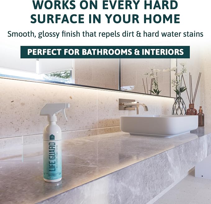 LifeGuard Home Ceramic Spray – Hydrophobic Ceramic Coating for Homes - Repels Dirt, Water, Fingerprints & Grime – Scratch & Stain Resistant – Lasts 6 Months – Made in USA