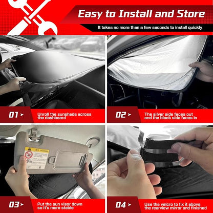 ARISMOTOR Windshield Sun Shade for Toyota 4Runner 4-Runner 2010-2025, Custom Fit Foldable Front Window Sunshade Sun Visor Protector, Block UV Rays Keep Your Car Cooler
