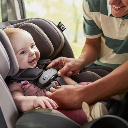 Safety 1st EverSlim 4-in-1 Convertible Car Seat, SecureTech Chest Clip, Ultra-Slim, 4-Mode Infant to Booster, Baby Car Seat, 5-100 lbs, Memory Foam, Fiddlehead