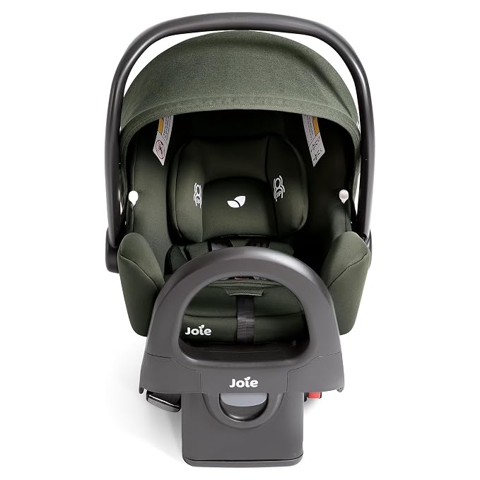 Joie Baby, Rue Lightweight Infant Car Seat & Anti-Rebound Base, Side-Impact Protection, 5-Point Harness, and UPF 50+ Canopy for Newborns and Infants (Forest)