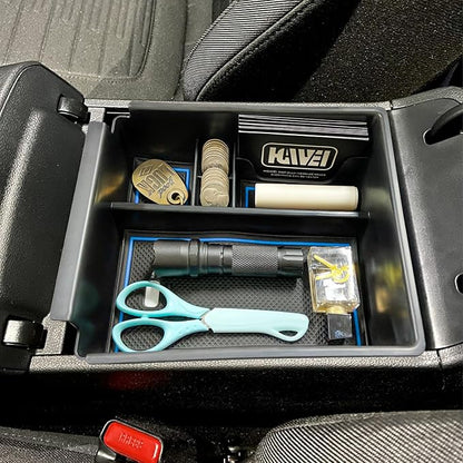 HGWEI Center Console Organizer Compatible with 2022-2024 Hyundai Tucson & Santa Cruz 2022-2026 Interior Accessories Armrest Storage Box Insert Tray (Not for 2025 Limited/Hybrid/Plug-in Hybrid) Blue