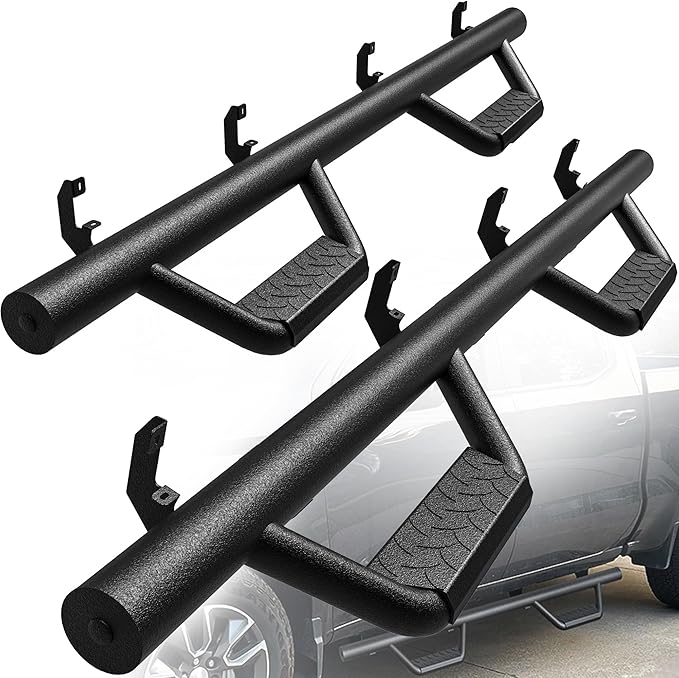 YITAMOTOR Drop Running Boards Compatible with 2019-2026 Chevy Silverado/GMC Sierra 1500 Crew Cab, 2020-2026 2500HD 3500HD Crew Cab Carbon Steel Side Steps Nerf Bars Rails(Excl. 2019 1500 LD)