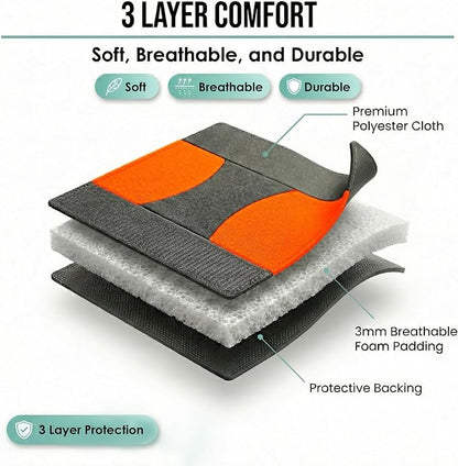 FH Group Bright Flat Cloth Full Set Automotive Seat Covers Front Set and Rear Solid Bench Orange Black Seat Covers w. Gift Universal Fit Interior Accessories for Cars Trucks and SUVs