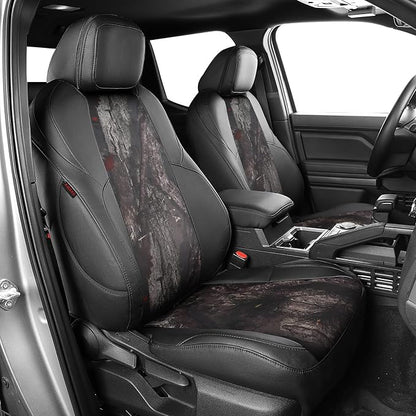 EKR Tacoma Seat Covers Custom Fit for Toyota Tacoma 2016 2017 2018 2019 2020 2021 2022 2023 Double Cab/Crew Cab -Truck Seat Covers for Car Full Set,Faux Leather(Black/Woodland Camo)