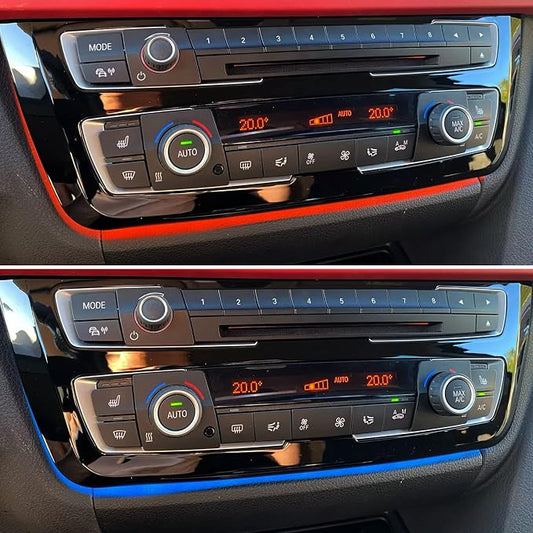 Jaronx Compatible with BMW LED Console Panel Ambient Light for 3 Series F30 F31 4 Series F32 F33, Radio AC Control Panel Replacement Ambient Lights with Dual Color LED Lighting