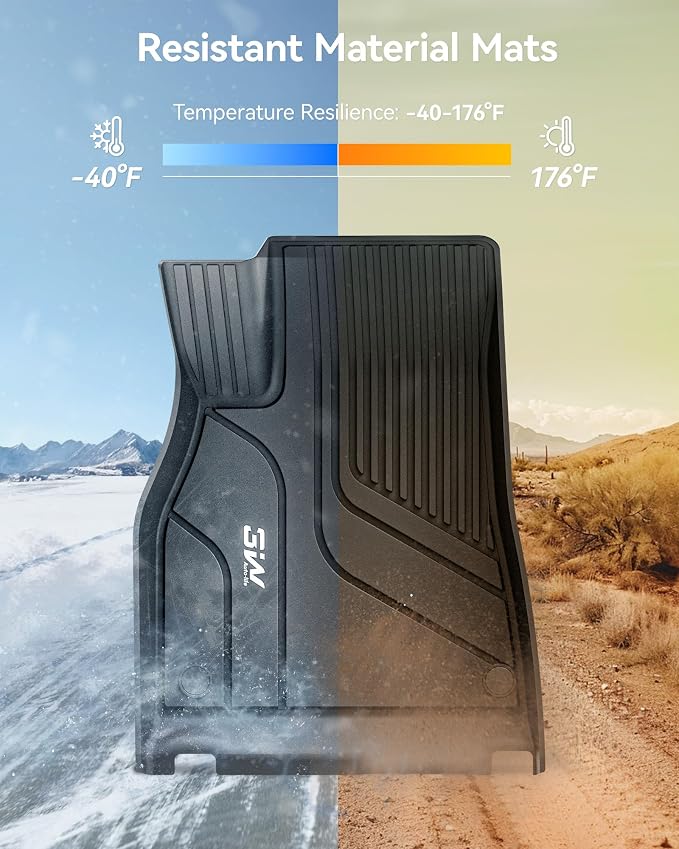 3W Floor Mats & Cargo Liner Fit for Tesla Model S 2021-2025 All Weather TPE Custom Fit Floor Liners for 1-3 Rows and Trunk Full Set Car Mats, Model S Accessories, Black