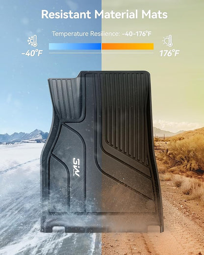 3W Floor Mats & Cargo Liner Fit for Tesla Model S 2021-2025 All Weather TPE Custom Fit Floor Liners for 1-3 Rows and Trunk Full Set Car Mats, Model S Accessories, Black