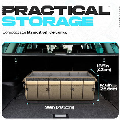 FORTEM Trunk Organizer For SUV Car Trunk Organizer, Foldable Storage, Car Accessories for Women Men, Collapsible Bag, 600D Oxford, Non Slip Bottom, Straps, Soft Cover (85L)