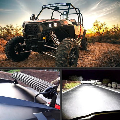 Nilight - 70015C-A LED Light Bar 22Inch 120W Curved Spot Flood Combo LED Driving Lamp Off Road Lights LED Work Light for Trucks Boat Jeep Lamp,2 Years Warranty