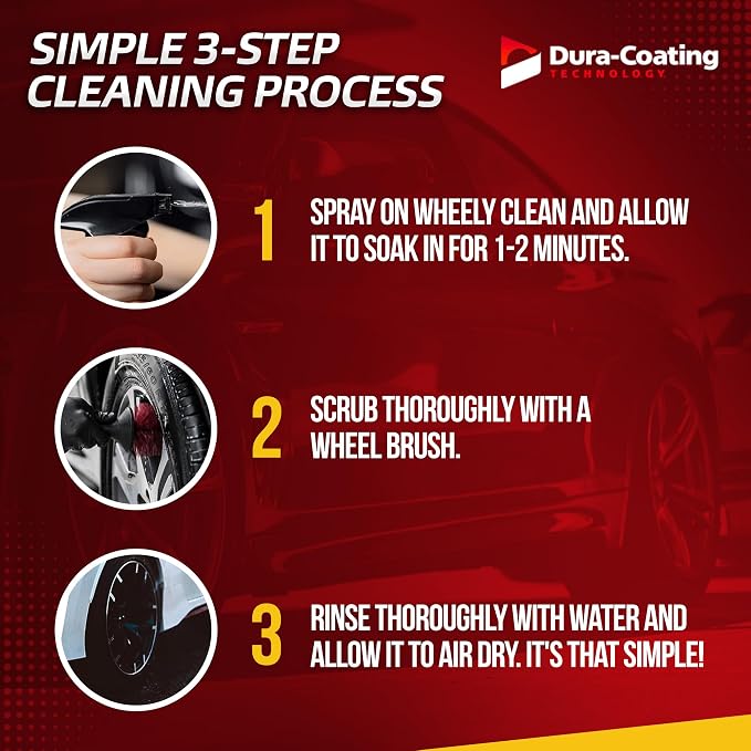 DURA-COATING TECHNOLOGY, Wheely Clean - Professional Wheel Cleaner | Highly Effective for Chrome, Aluminum, and Clear-Coated Wheels | 1 Gallon Ready-to-Use Wheel and Rim Cleaner Solution, Made in USA