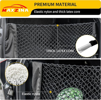 Cargo Net Compatible with 2014-2025 2026 Toyota Highlander Truck Bed Cargo Net 3.38'×1.44' Double Layer Envelope Style Dense Mesh Trunk Organizer for 2025 Highlander Exterior Accessories