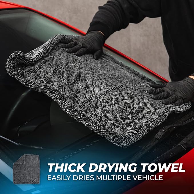 The Rag Company - Premium Car Cleaning Kit - Includes Car Wash Soap, Car Interior Cleaner, Exterior Spray, Drying Towel, Wash Mitt, Microfiber Towels - 8 Piece Kit