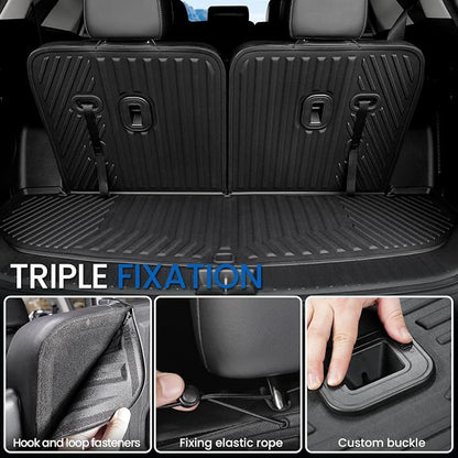 Floor Mats Set for 2021-2024 2025 2026 Kia Sorento Gasoline 6/7 Seats (Not Fit Hybrid), All Weather TPE Backrest Mat Cargo Liner Trunk Mat Accessories, Waterproof and Durable Car Mats
