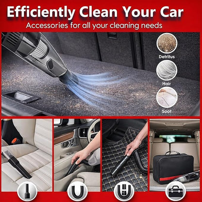 63PCS Car Wash Cleaning Kit,Car Wash Brush with Long Handle,Car Detailing Kit with Foam Gun,Car Cleaning Supplies,Handheld Vacuum, Car Detailing Kit (63PCS)