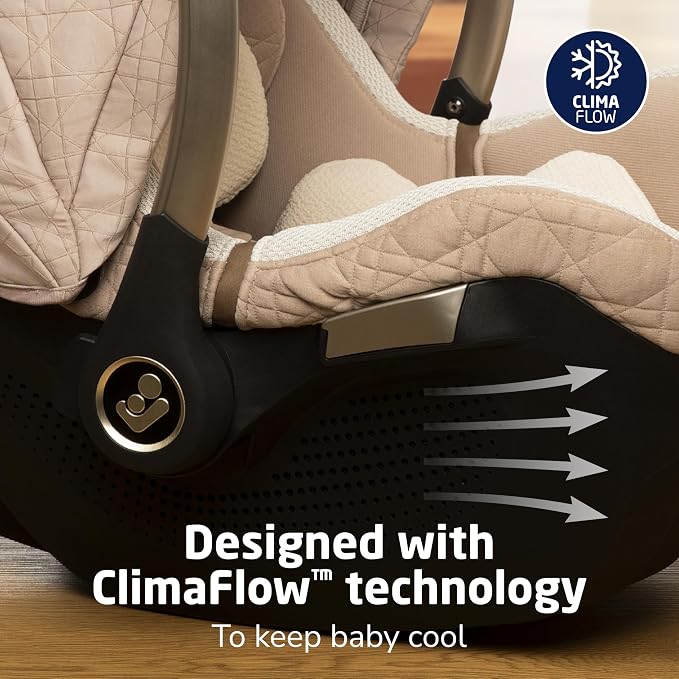 Maxi-Cosi Peri 180 Rotating Infant Car Seat, Baby Car Seat Rotating Carseat, Natural Heritage