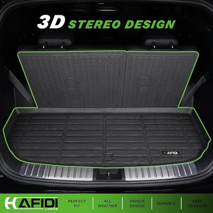 Floor Mats & Cargo Liner for Subaru Ascent 2019-2025 2026 7/8 Passenger with Backrest Mat, All Weather Automotive Floor Liners Custom Fit Full Set Accessories-Black
