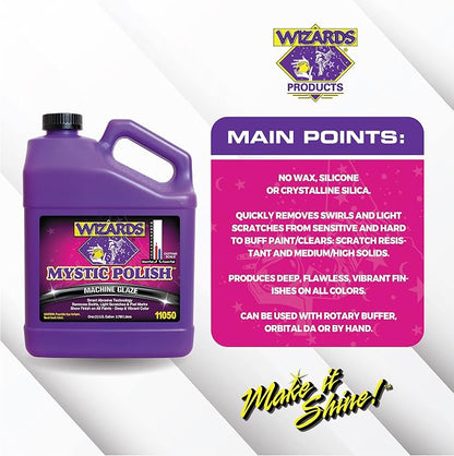 Wizards Motorcycle Cleaner Kit - 5 Piece Motorcycle Accessories Saddle Pack - Motorcycle Detailing Supplies - Bike Surface Cleaner and Tire Cleaner - Powerful Stain Removal Kit With Tire Protectant