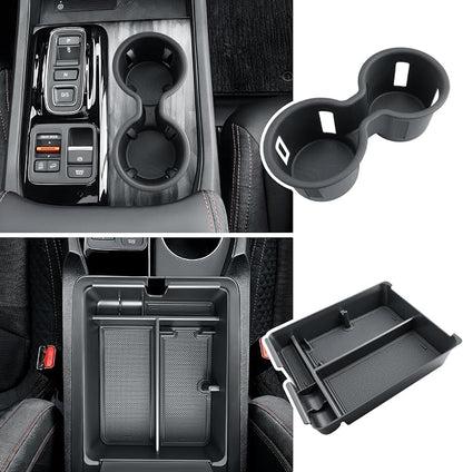 BIBIBO 2Pack for 2026 Honda Passport Center Console Organizer for 2026 Honda Passport Console Organizer+Cup Holder 2026 Passport Accessories 2026 Passport