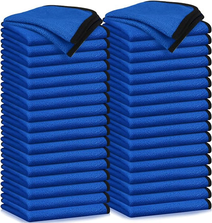 Tallew 50 Pcs Microfiber Towels:16"x16" Microfiber Drying Towels Bulk Micro Fiber Car Cleaning Cloth for Cars Drying Washing Polishing Office Windows Cleaning Household Supplies (Blue)