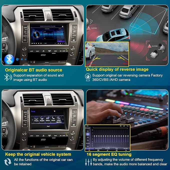 Linux Interface Box Retrofit Kit Decoder for Lexus GX460 2014 2015 2016 2017 2018 2019 2020 Wireless CarPlay Android Auto Adapter Fit for Original Car Radio Upgrade GPS Navigation