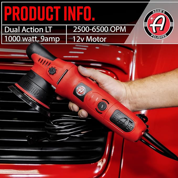 Adam's 9mm Dual Action Car Polisher - Buffer Car Scratch Remover for Car Detailing