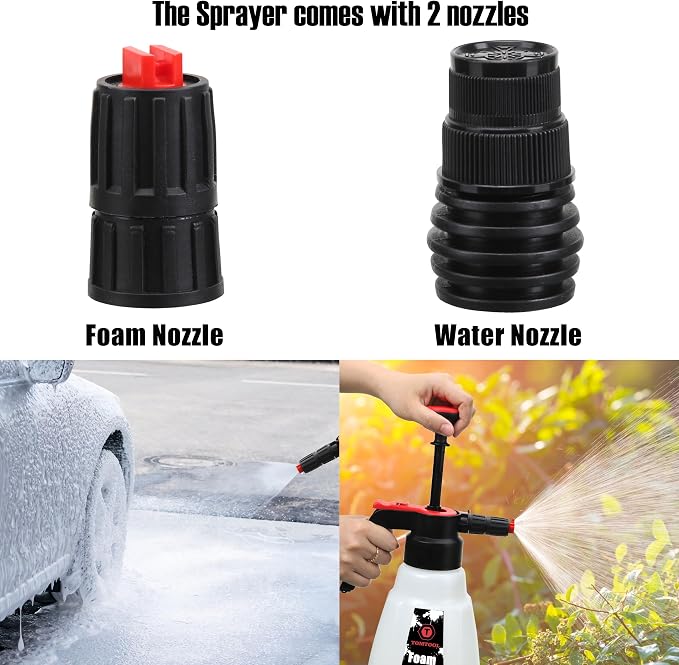 Foam Sprayer, Foaming Pump Blaster Hand Pressure Snow Foaming Cannon Water Blaster, Hand Pressurized Soap Sprayer Manual Foam Cannon Car Wash
