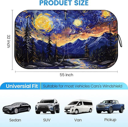 Foldable Windshield Sun Shade for Car – 240T Reflective UV and Heat Shield with Storage Bag | Keeps Interior Cool