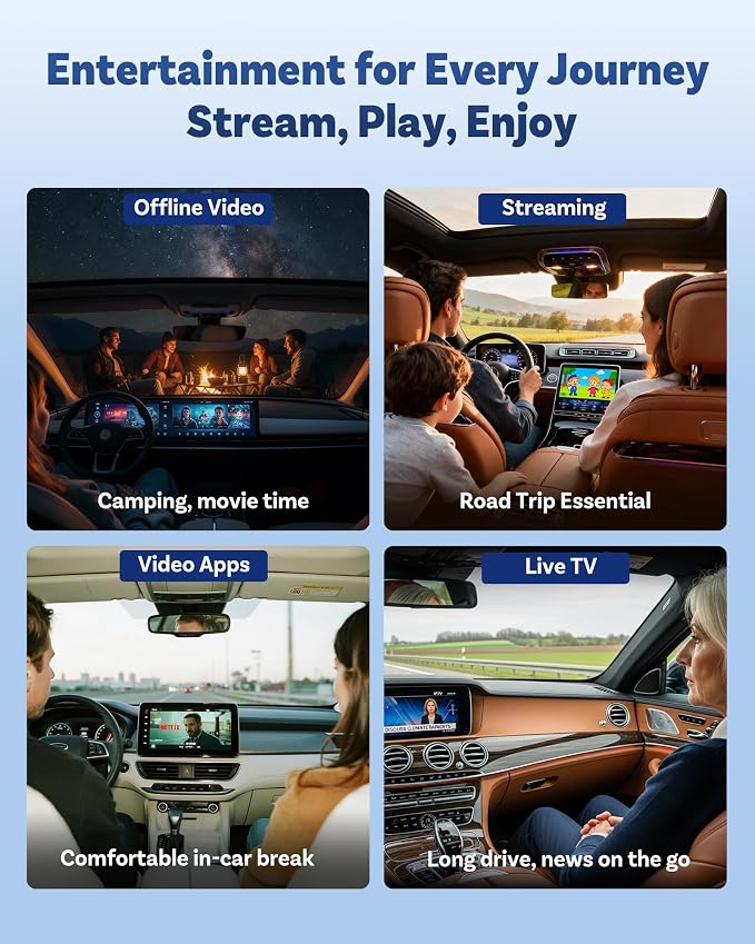 OTTOCAST 2026 Play2Video Ultra Magic AI Box Car Streaming Devices, Wireless CarPlay Android Auto Video Adapter 3 in 1 Built-in Netflix/YouTube Android 12 System