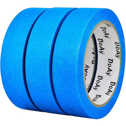 3 Pack Blue Painters Tape - Masking Tape 1 Inch Wide - Multi-Surface, Smart Adhesion, Indoor & Outdoor - 300FT Total - Paint Tape for DIY, Labeling, Art, Car, General Purpose (#3910)