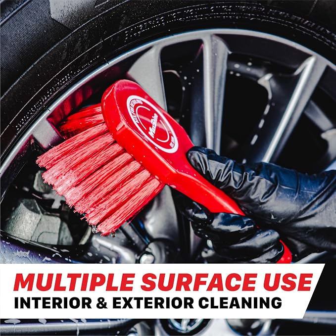 Maxshine Universal Cleaning Brushes (3-Piece Set) – Heavy-Duty, Medium-Duty, Soft Bristles – Removes Dirt & Stains – Wheels, Tires, & Exterior Surfaces – Carpets, Upholstery & Interior Surfaces