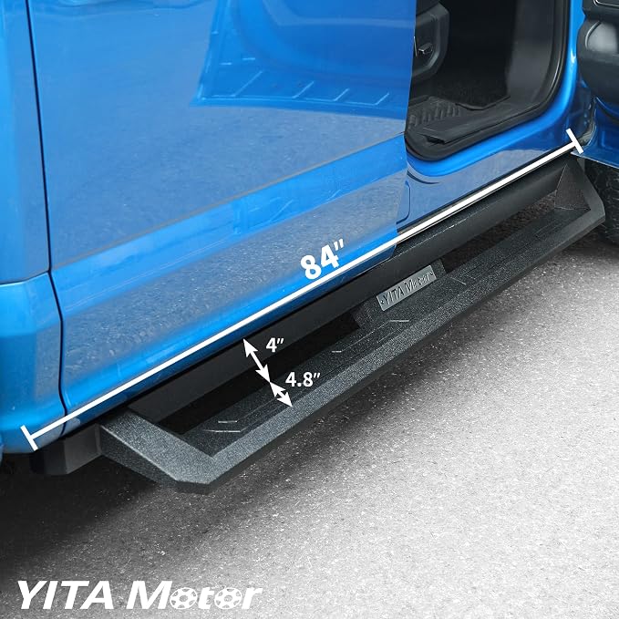 YITAMOTOR Drop Side Steps Compatible with 2019-2026 Chevy Silverado/GMC Sierra 1500, 2020-2026 Silverado/Sierra 2500HD 3500HD Crew Cab, Off-Road Running Boards, Black Powder Coated Nerf Bars