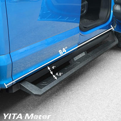 YITAMOTOR Drop Side Steps Compatible with 2019-2026 Chevy Silverado/GMC Sierra 1500, 2020-2026 Silverado/Sierra 2500HD 3500HD Crew Cab, Off-Road Running Boards, Black Powder Coated Nerf Bars