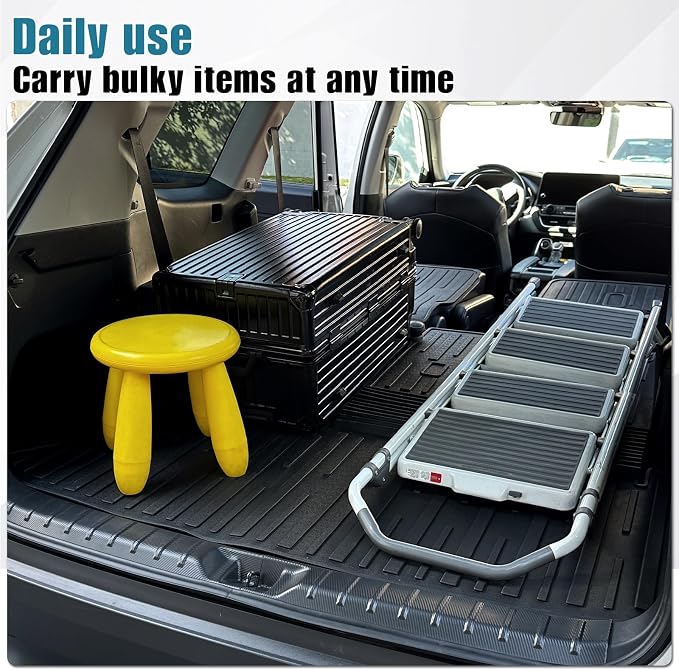 Floor Mats Cargo Mat with Backrest Mat for 2024 2025 2026 Toyota Grand Highlander 7 Seat Car Mat Accessories, All Weather TPE Cargo Liner Trunk Mat (Grand Highlander-Full Set)