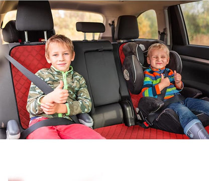 FH Group Car Seat Cover Cushion - Cars Trucks SUV, Neosupreme Car Seat Cushions, Waterproof Car Seat Cover Cushion, Universal Fit Car Seat protector Rear Set Red