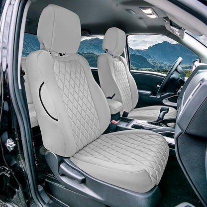FH Group Custom Fit Car Seat Covers Specifically Made for 2022-2026 Nissan Frontier, Front Set Solid Gray Ultraflex Neoprene Waterproof Automotive Seat Covers for Pickup Truck, Nissan Accessories