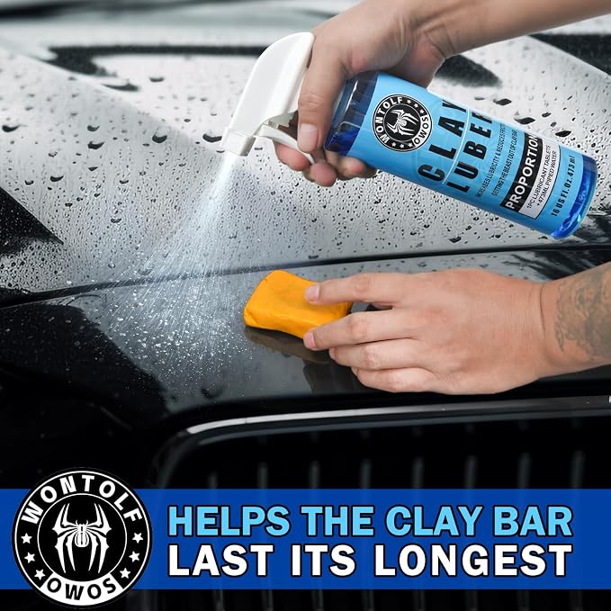 Wontolf Clay Bar Kit, Complete Clay Bars Auto Detailing Clay Luber Lubricant Car Wash Kit, Premium Grade 4 Clay Bars, Lubricant Tablets 10 Pack, Car Detailing Kit for Detailing Cleaning