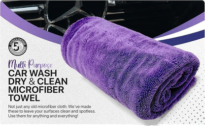 Motors Fast Drying Towels for Cars 31"x20" Car Wash Dry & Clean Microfiber Towel Twist-Loop Pile for Faster One-Pass Vehicle Cleaning Detailing Trucks SUVs Boats Superior Absorbency GSM1600