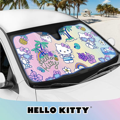 Hello Kitty Car Windshield Sun Shade - Officially Licensed Sanrio Cute Car Accessories for Women - Hello Kitty Accessories Sunshade for Front Windshield - Summer Sunshield Cars Window Shades