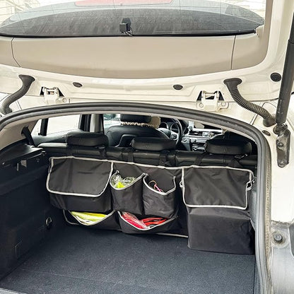 Car SUV Backseat Trunk Organizer Hanging Bag,6 Nylon Fabric Pockets, Interior Storage Organizer Accessories, For SUV, Jeep, MPV, Space Saving Design