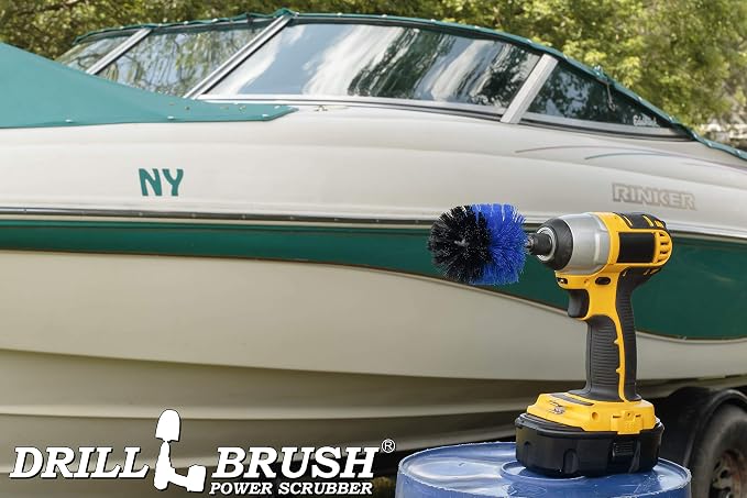 Cleaning Supplies - Scrub Brush - Boat Accessories - Drill Brush - Hull Cleaner - Algae - Barnacles - Boat - Kayak - Canoe - Carpet Cleaner - Vinyl - Deck Brush - Fiberglass - Fishing Boat - Pontoon