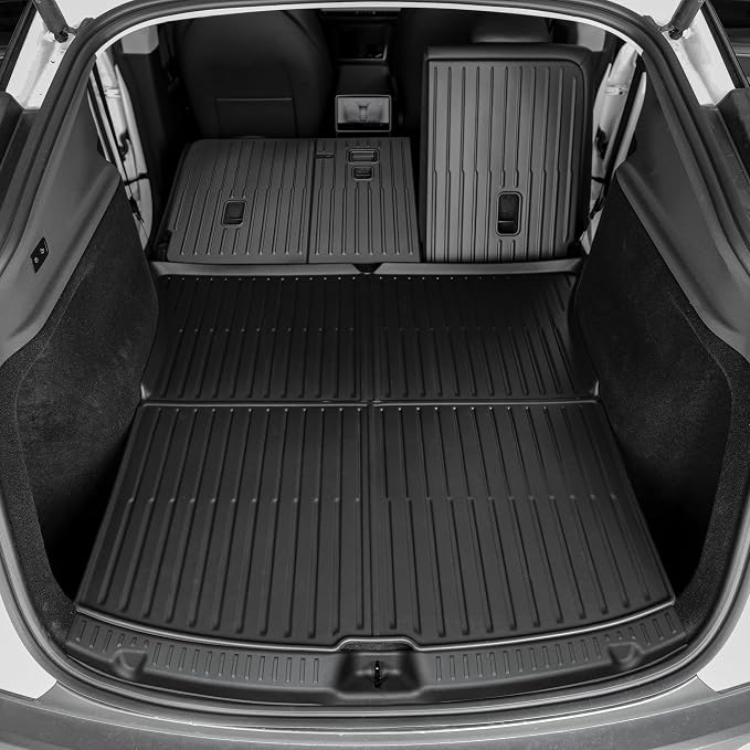SUPER LINER Tesla Model Y Floor Mats 2025 2026 | Custom Fit All-Weather 11-Piece Set TPE Material| Model Y Juniper Floor Mats Back Seat Protector,Cargo Liner, Trunk & Interior Accessories 5-seat