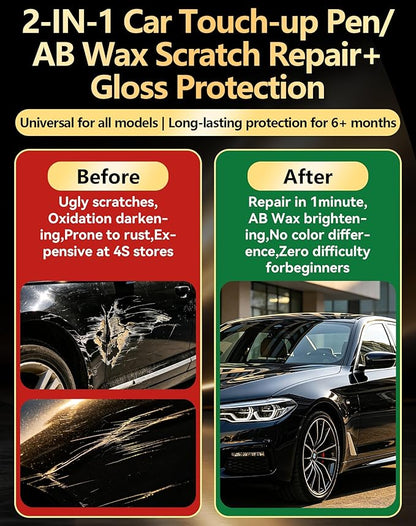 Star White Metallic Tri-Coat(AZ) Touch Up Paint for Ford with A/B Wax OEM Exact Match,Scratch Repair Kit,2-In-1 Tip/Brush,Quick Dry Anti-Rust Waterproof Paint F-150,Mustang,Explorer,Bronco