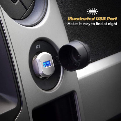 Scosche USBC121M ReVolt Universal Cigarette Lighter Single Device Compact One Port USB Car Charger, Fast Charge One Device Quickly, Black/Space Gray