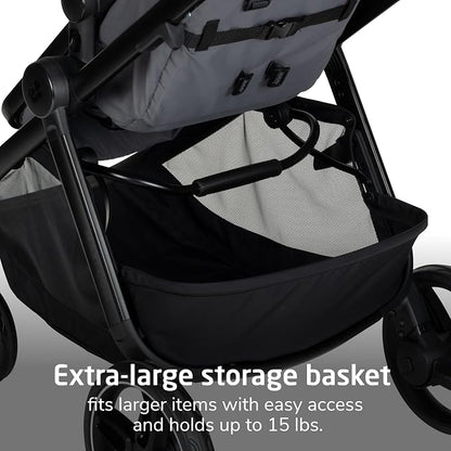 Maxi-Cosi Zelia Pro 5-in-1 Travel System with Mico Pro Infant Car Seat and Baby Stroller Combo, Reversible Seat, Large Wheels, Adjustable Handle, Newborn to Toddler, Lightweight, Sea Salt