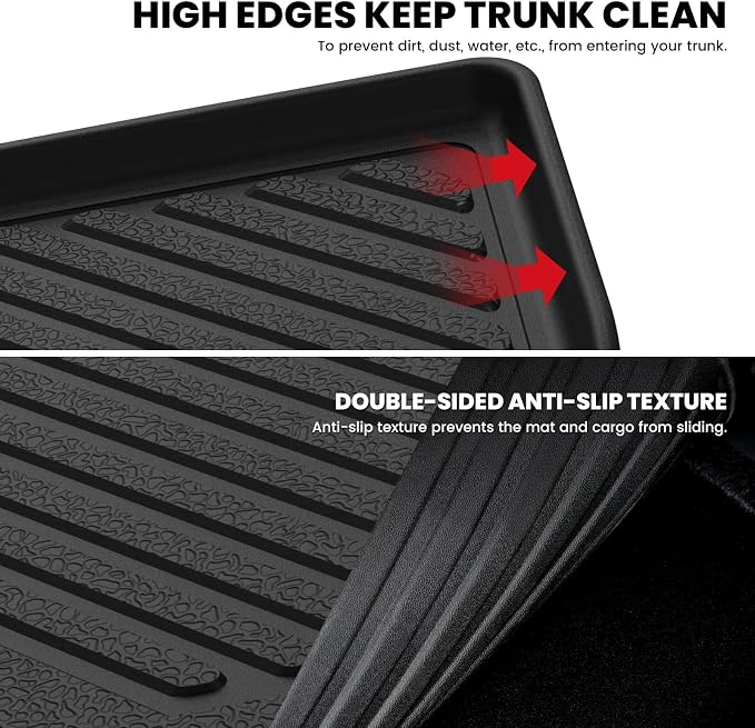 LASFIT Cargo Mat with Backrest Mat for Honda CR-V 2026 2025 2024 2023 Gasoline (Not for Hybrid), All Weather Custom Fit TPE Trunk Mat Trunk Liner Cargo Liner with Seatback Mat (Lower Position)