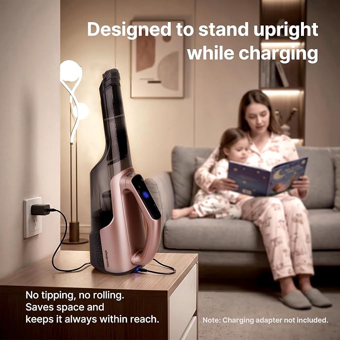 Shop-Vac S2 12V Handheld Vacuum Cordless, Dual-Speed Powerful Portable Car Vacuum Rechargeable, Wall-Mounted Lightweight Hand Vacuum for Home & Car, LED Light, HEPA Filter, Champagne Gold