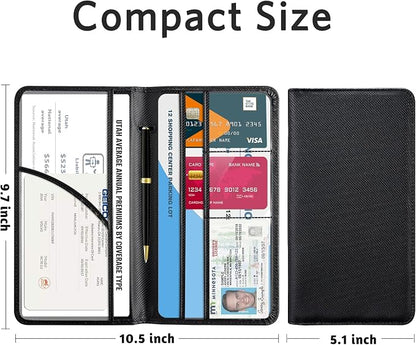 CoBak Car Registration and Insurance Holder - Vehicle Glove Box Car Organizer,Auto Truck Comparment Accessories Case with Magnetic Closure for Driver License,Cards