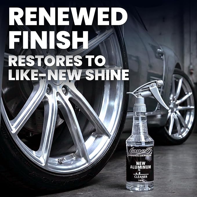 LANE'S New Aluminum Car Wheel Cleaner | Acid Rim Cleaner and Brightener | Brake Dust, Oxidation & Rust Remover for Motorcycles, Cars, Trucks | Shines & Eliminates Hard Scrubbing | 16oz
